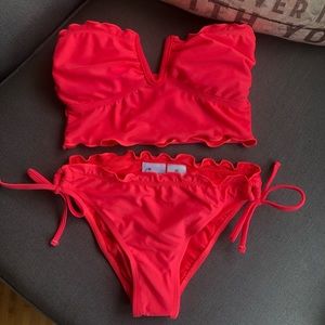 Hot pink/peach bikini 👙